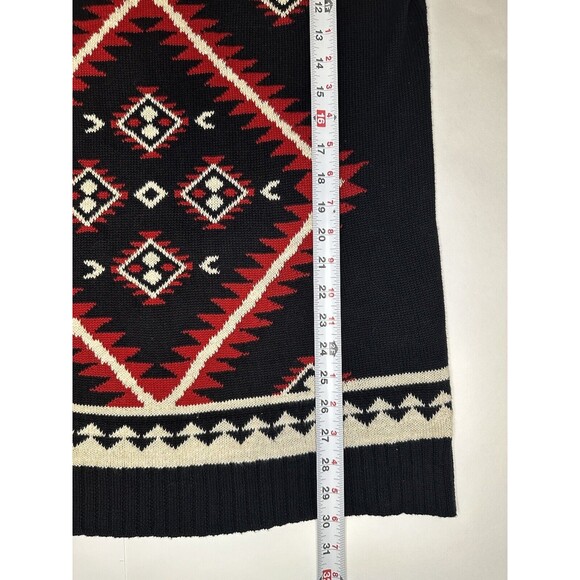 Ralph Lauren Petite Women’s Oversized Sweater Black Red Southwestern Size PL - Picture 10 of 12
